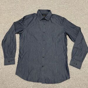 Massimo Dutti Dark Blue Casual Button-Down Shirt